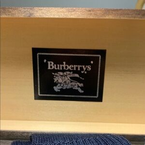 Burberrys VINTAGE Dress Socks gray and Blue High-Quality Knit wooden box NWOT